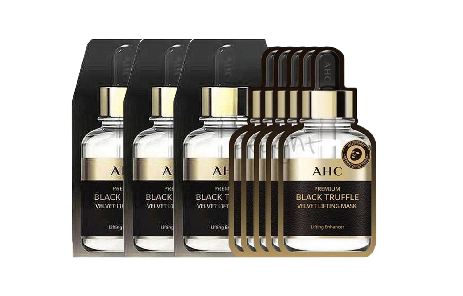 A.H.C AHC Black Truffle Black Gold лицевая маски для подтяжки и увлажнения 5 шт/упаковка