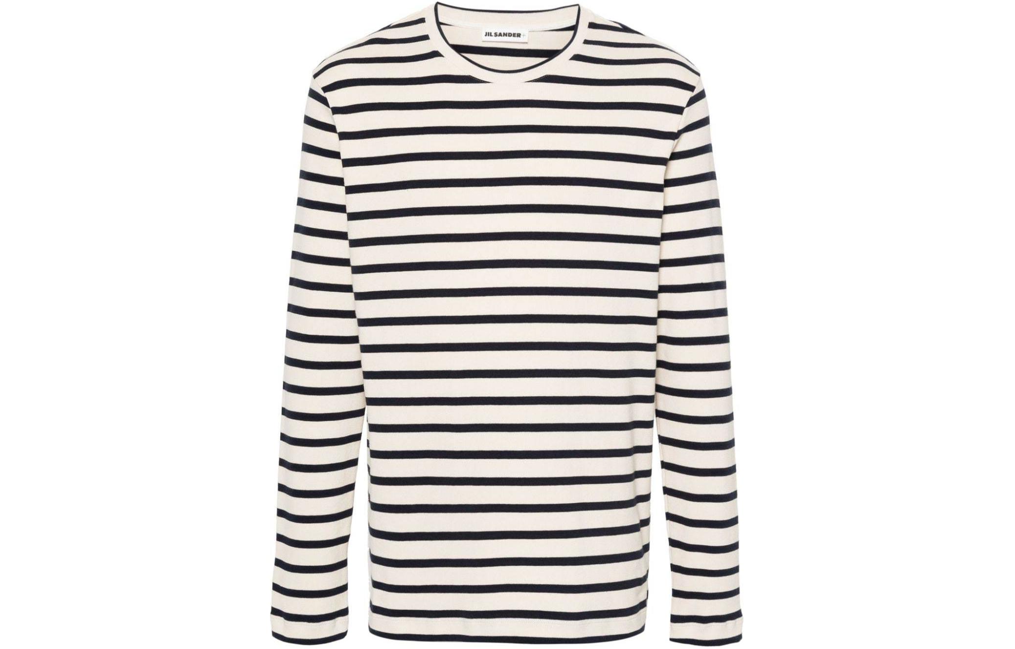 

Полосатый свитшот с длинным рукавом JIL SANDER, айвори белый