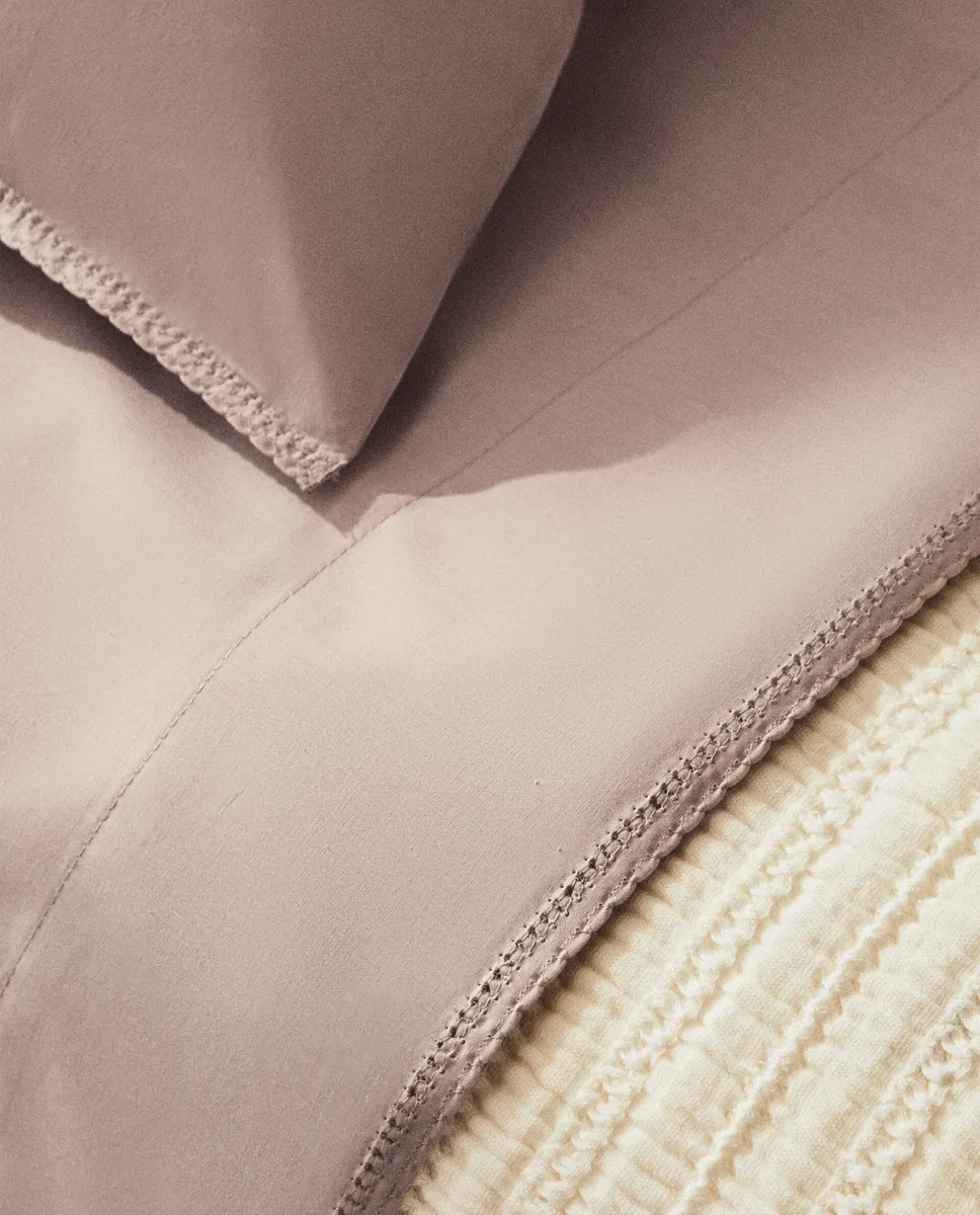 

Детская простыня с вышивкой Zara Home, светло-лиловый