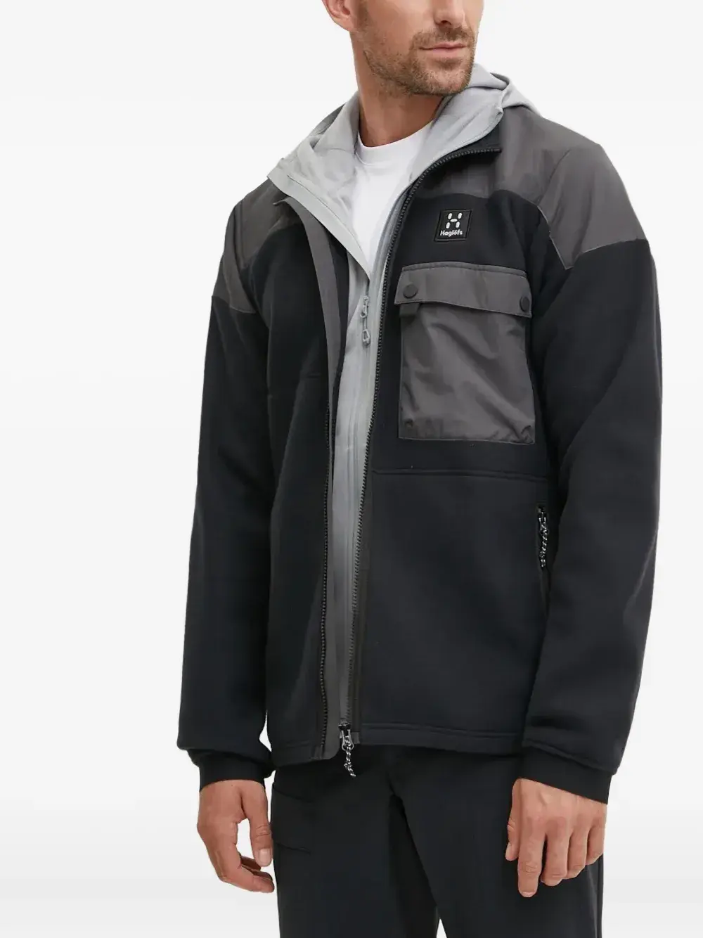 

Свитер с капюшоном и карманом Haglöfs, черный