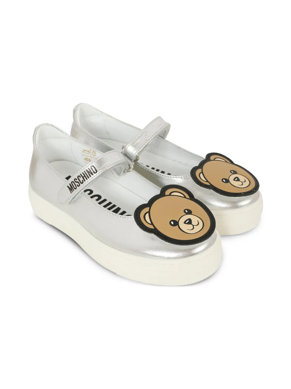 

Декорированные кроссовки Moschino Kids, серебяный