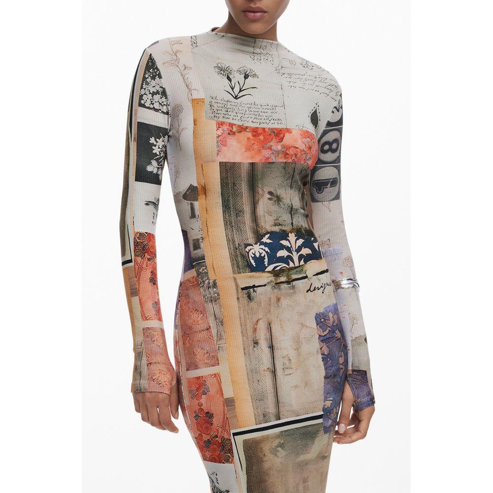 

Бежевое женское платье из вискозы Desigual, бежевый