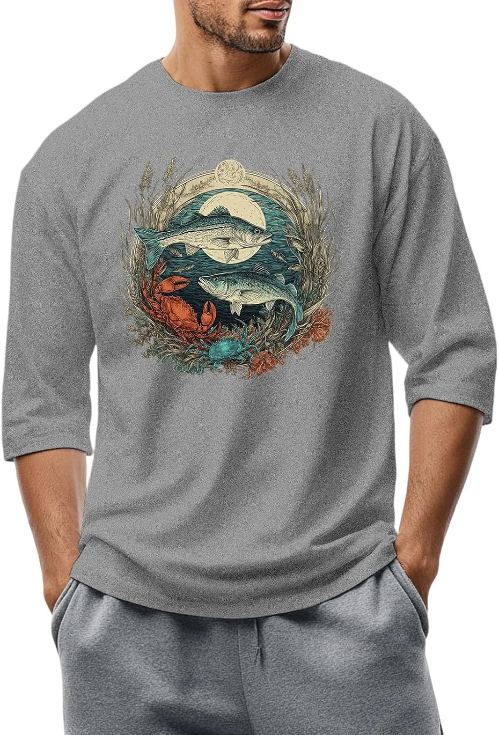 

Футболка для мужчин Casual Loose с графическим принтом Kvsozwuty