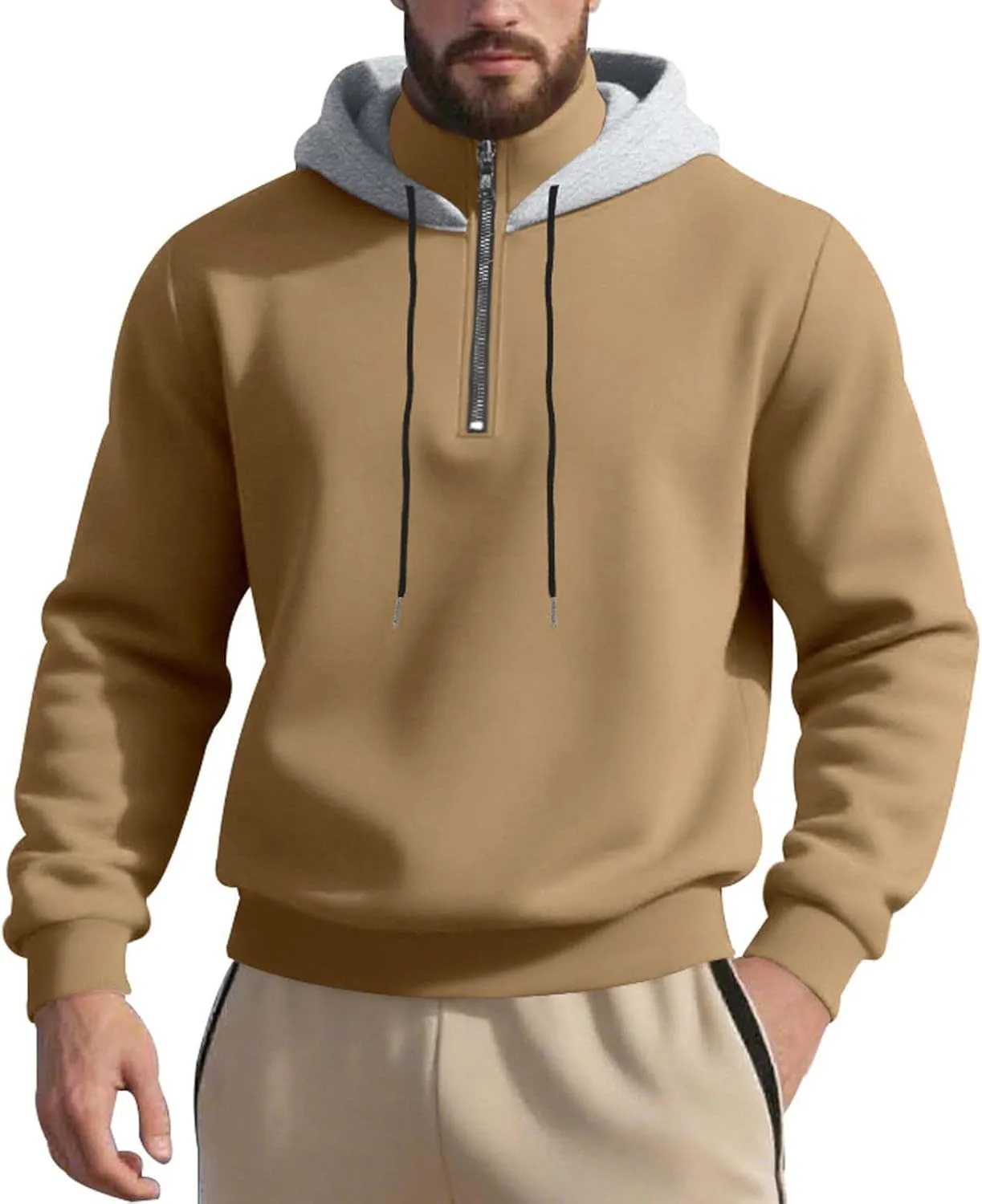 

Толстовка с капюшоном на молнии мужская, флисовая, легкая Thatrich