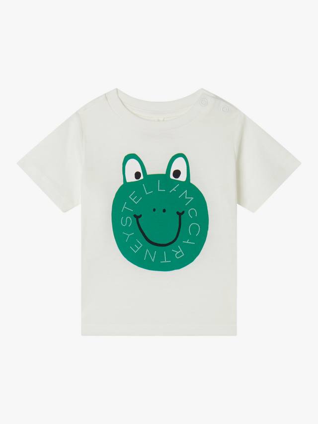 

Детская футболка с лягушкой из хлопчатобумажного джерси Stella McCartney Kids, белый