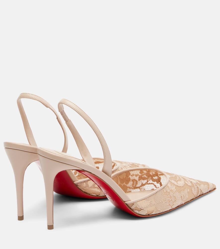 Лаковые лодочки на шлейке Christian Louboutin, Beige/Pearl/Lin Pearl — фото 2