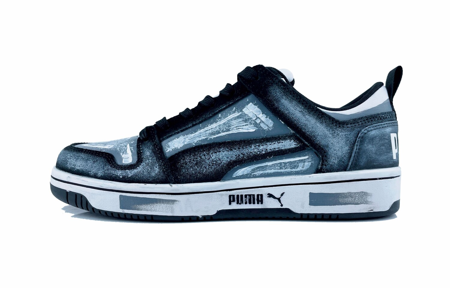 

Кроссовки Puma Rebound Layup Skateboarding Shoes Unisex Low-top Black/White/Blue/Silver, синий