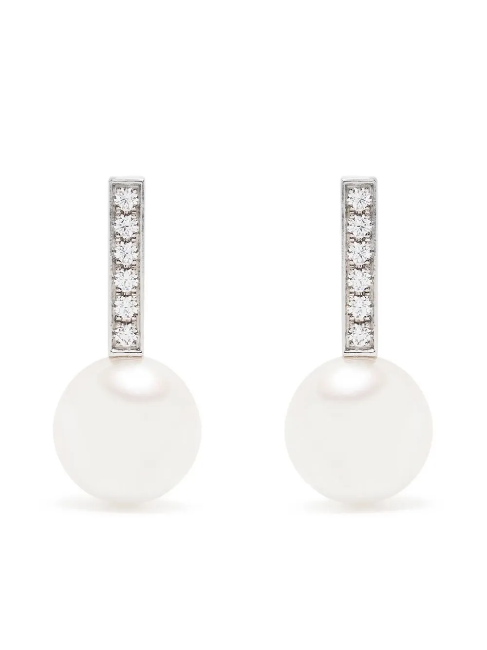 

Серьги из белого золота с бриллиантами TASAKI, серебряный