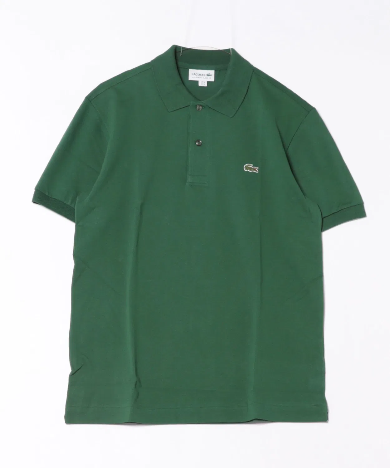 Поло LACOSTE из органического хлопка и переработанного полиэстера, зеленое