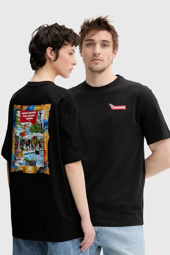 

Хлопковая футболка Sprayground, черный