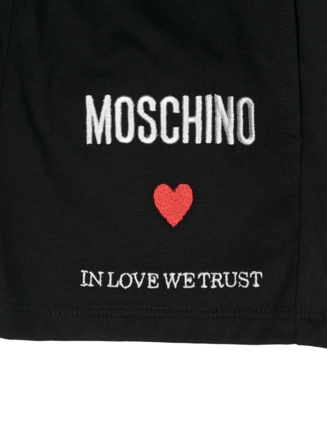 Moschino Kids комплект из футболки и шортов с вышитым логотипом, черный — фото 3