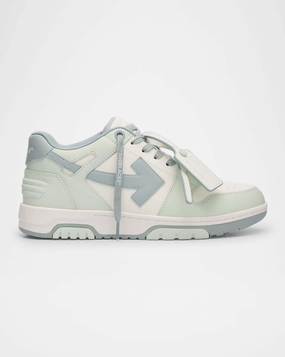

Мужские кожаные низкие кеды Out Of Office Off-White, цвет Mint- Greyish