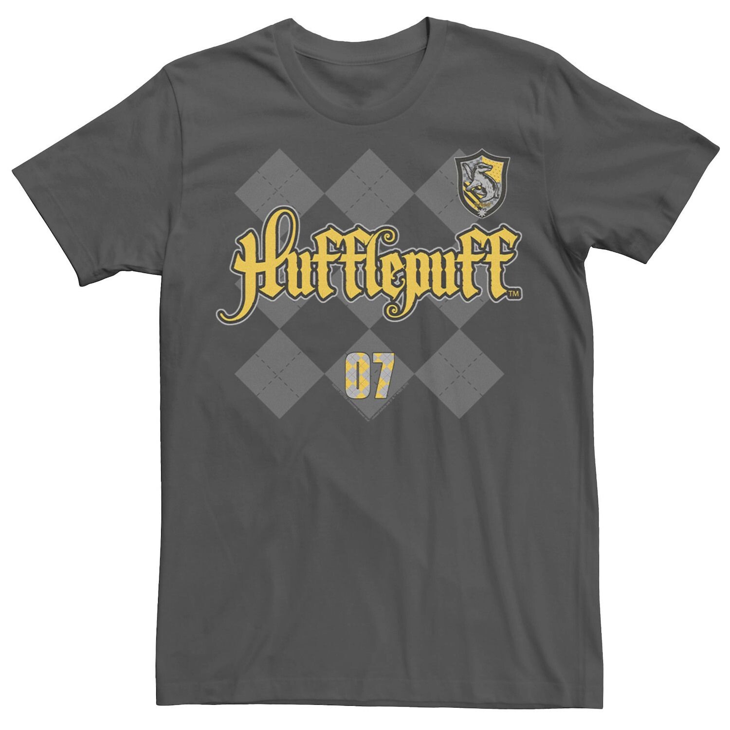 

Мужская футболка с логотипом на груди в клетку Хаффлпафф Harry Potter