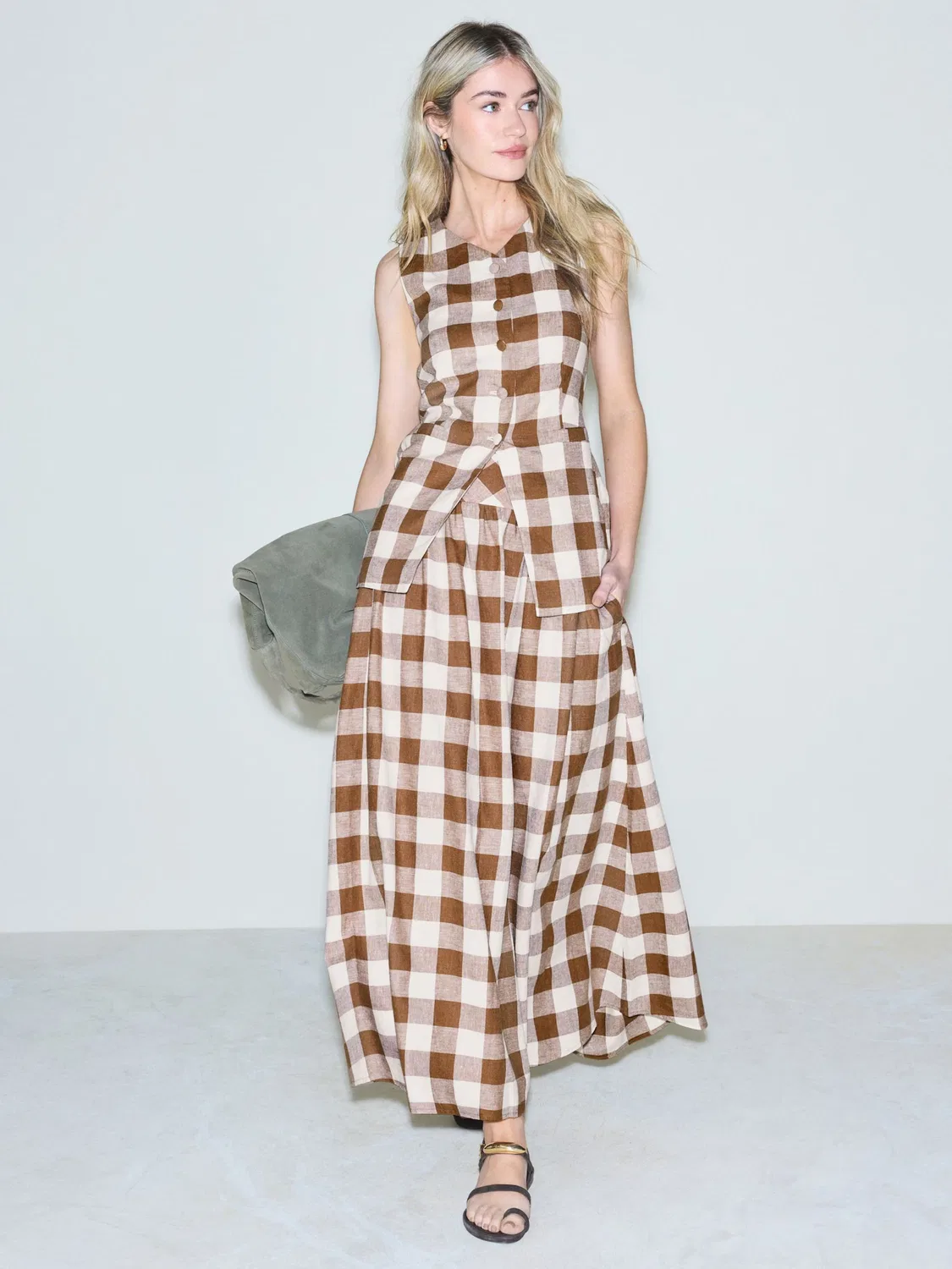Юбка 'Gingham' Next, Brown/Umbra — фото 4