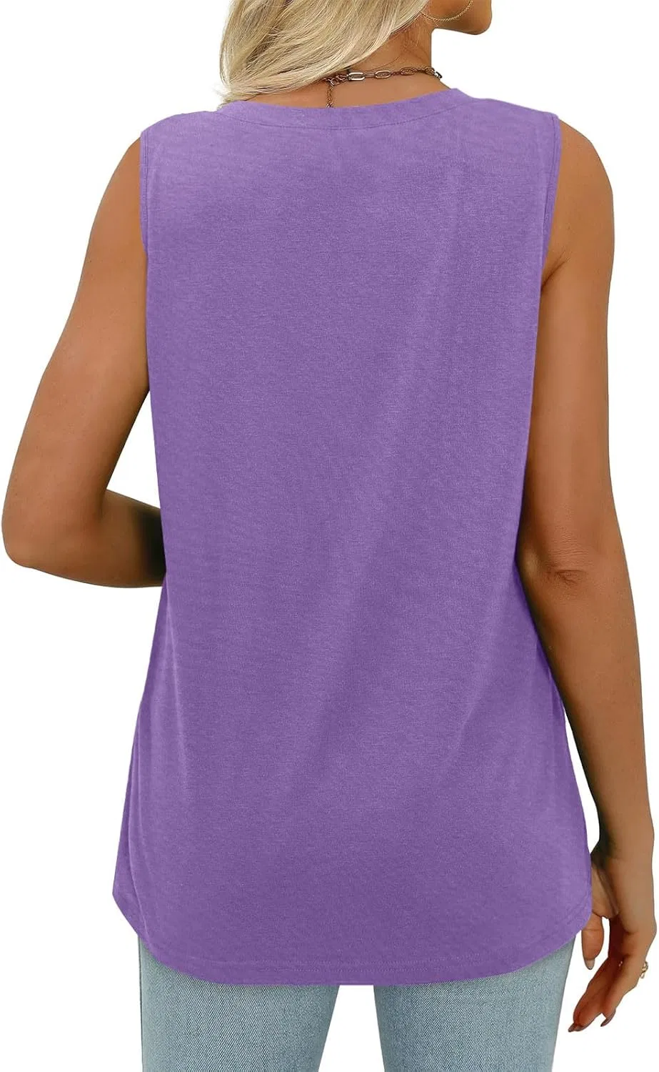 Женский топ-майка V-Neck, дышащий, Generic, Purple — фото 4