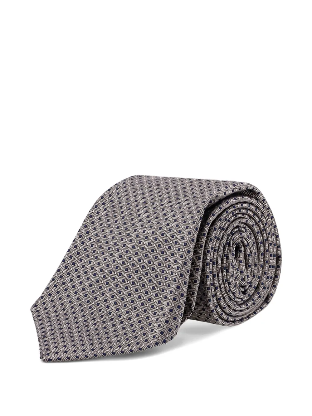 

Галстук с геометрическим узором Kiton, коричневый