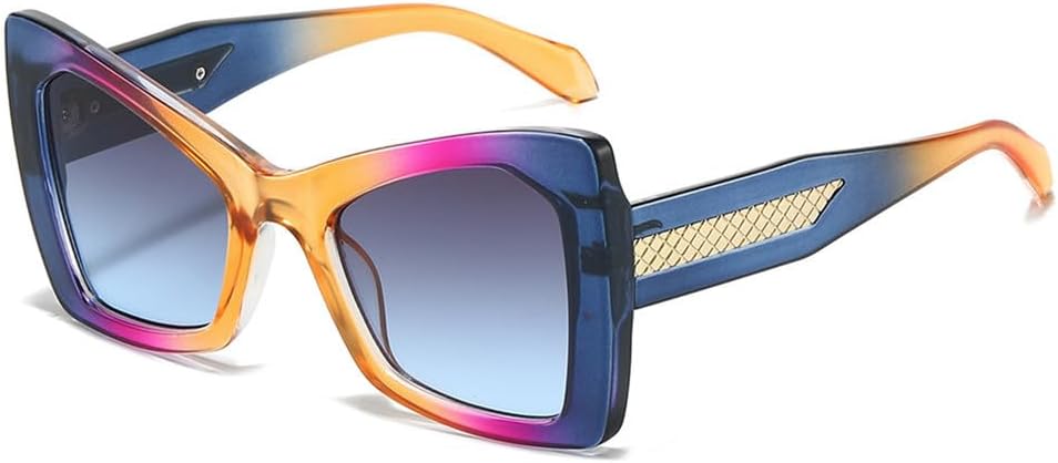 

Солнцезащитные очки UV400 с увеличенными линзами с двухцветным градиентом для женщин и мужчин, для бега и занятий спортом на открытом воздухе UYPTK, Blue Pink Gradient