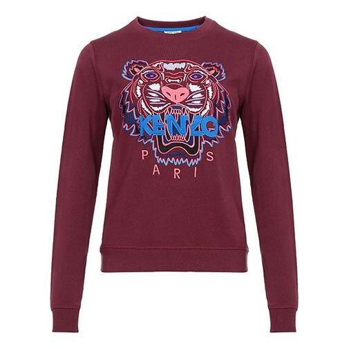 

Свитер tiger head pattern long sleeves pullover hoodie red Kenzo, красный