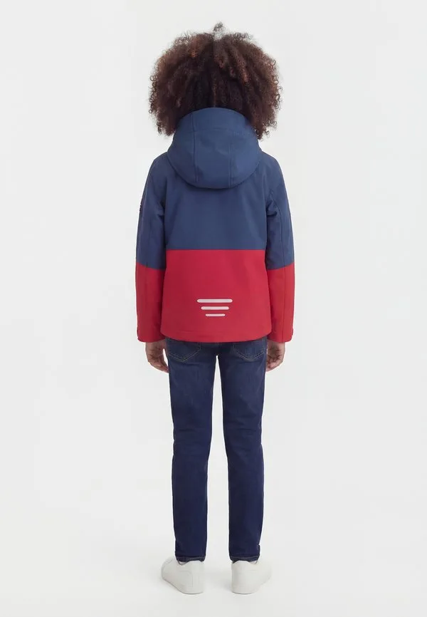 Куртка skjorta soft shell Trollkids, Bright Red/Mystic Blue/Alpine Blue — фото 2