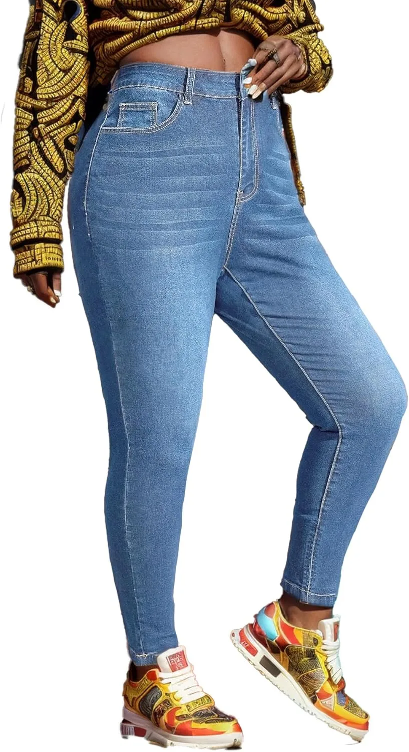 

Плюс сайз джинсы скинни с высокой посадкой Vaimti