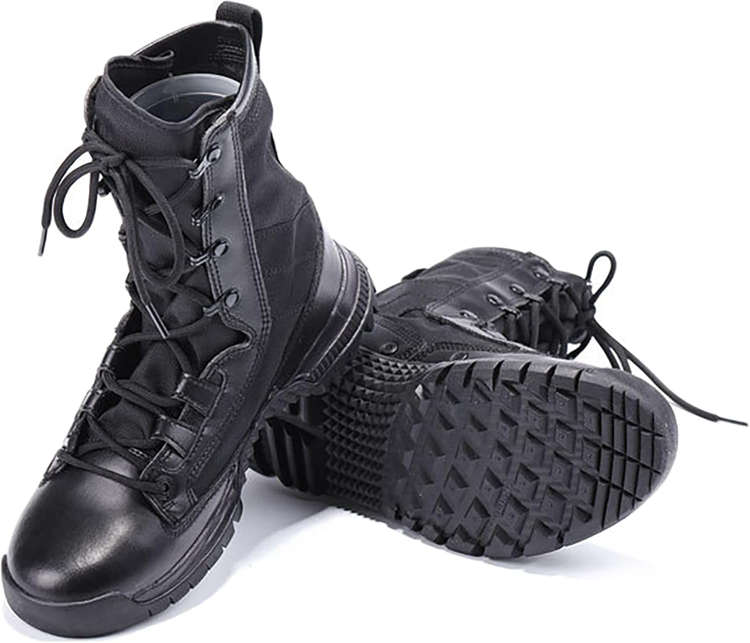 

Мужские военные тактические боевые ботинки для улицы, прогулок и кемпинга, шнуровка, трекинг, походные кроссовки, легкие и дышащие, черные, размер 44 Qaxzesa