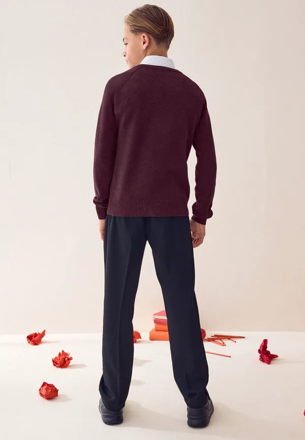 Джемпер с v-образным вырезом, стандартного кроя Next, Burgundy Red — фото 4