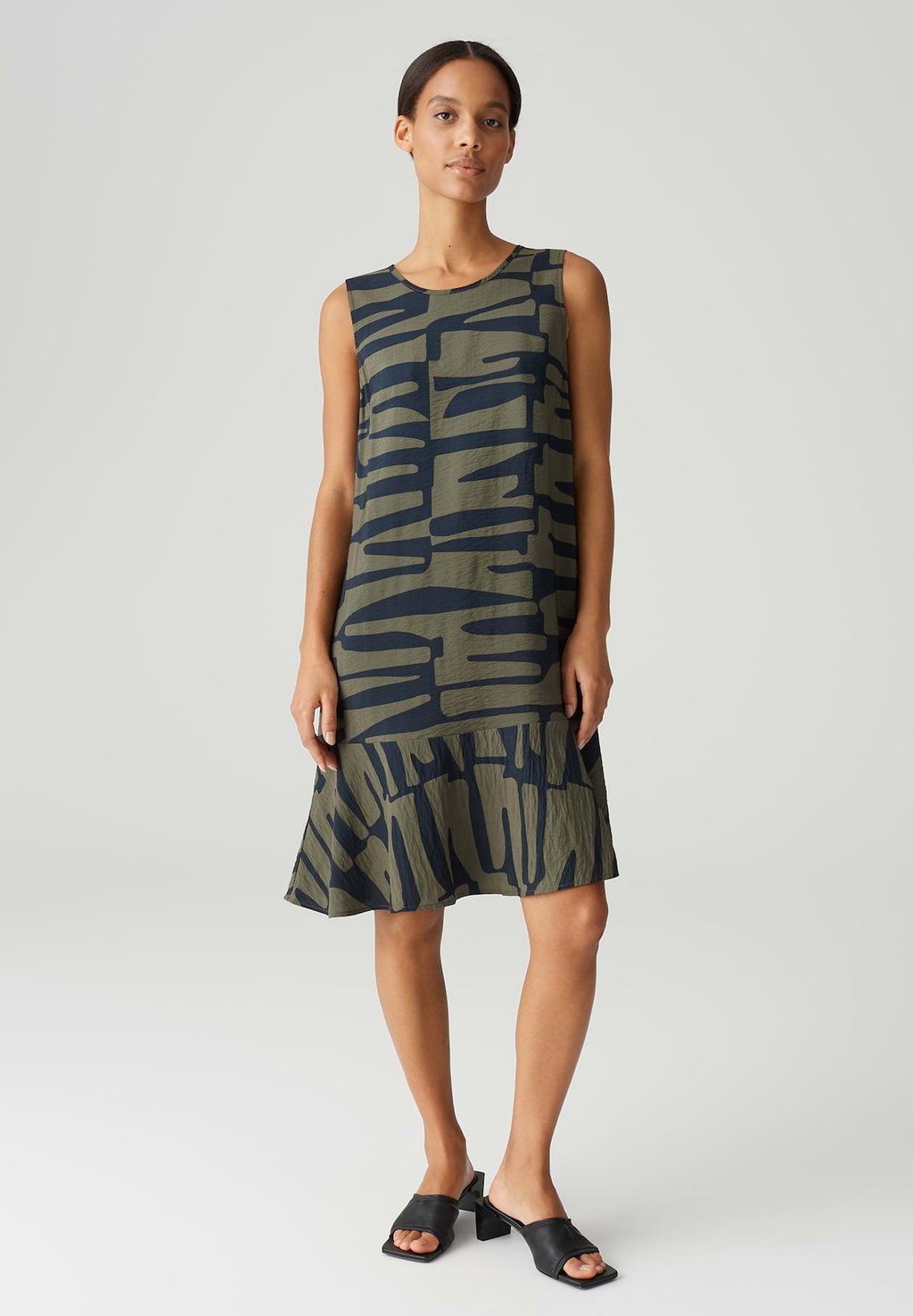 

Повседневное платье RELAXED FIT MIDI PRINT VOLANT OPUS, оливковый