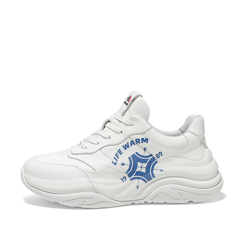 

Низкие массивные кроссовки, увеличивающие рост, мужские Kolumb, White Blue