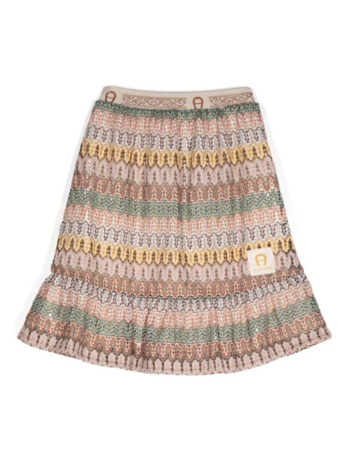

Aigner Kids юбка фасонной вязки, коричневый