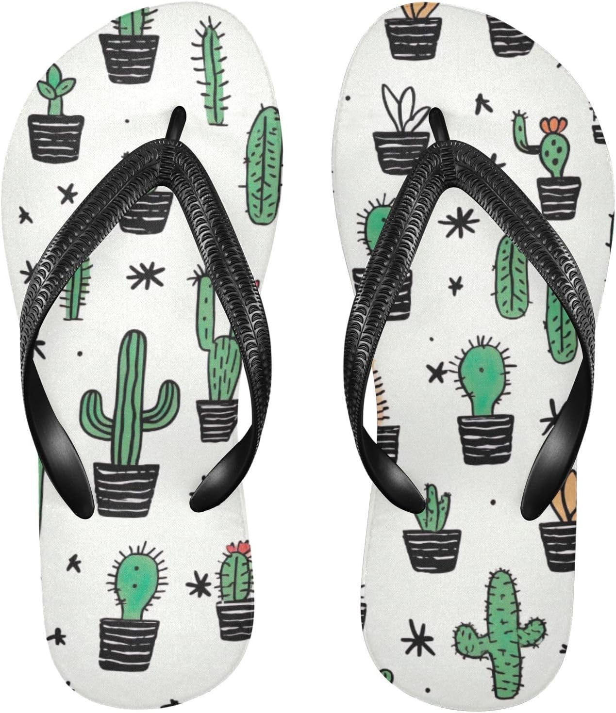 

Женские и мужские летние пляжные шлепанцы Cactus Green, повседневные сандалии для душа Kfbe