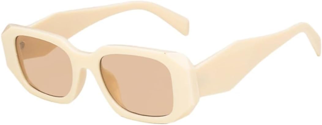 

Модные солнцезащитные очки, классические ретро-очки для женщин, винтажные, для путешествий, маленькие, неправильной формы, женские очки, мужские очки UV400 VVTWSSW, Beige Tea