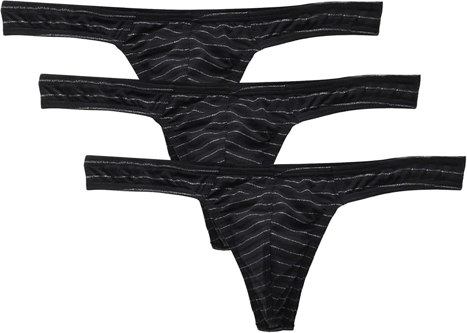 Брифы полосатые, Black-3pc