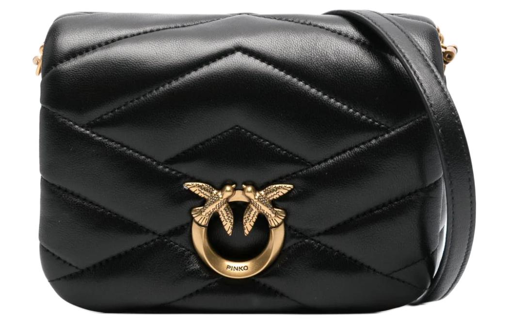 

Детская любовь Кожаная сумка через плечо, Женская черная сумка кросс-боди PINKO