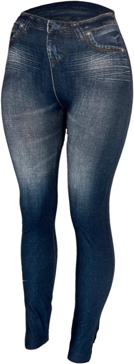 

Женские леггинсы с принтом под джинс, утепленные флисом CLOYA