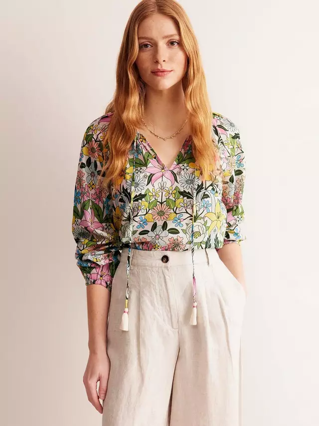 

Блуза Boden Serena Floral Cotton, цвет multi/daisy