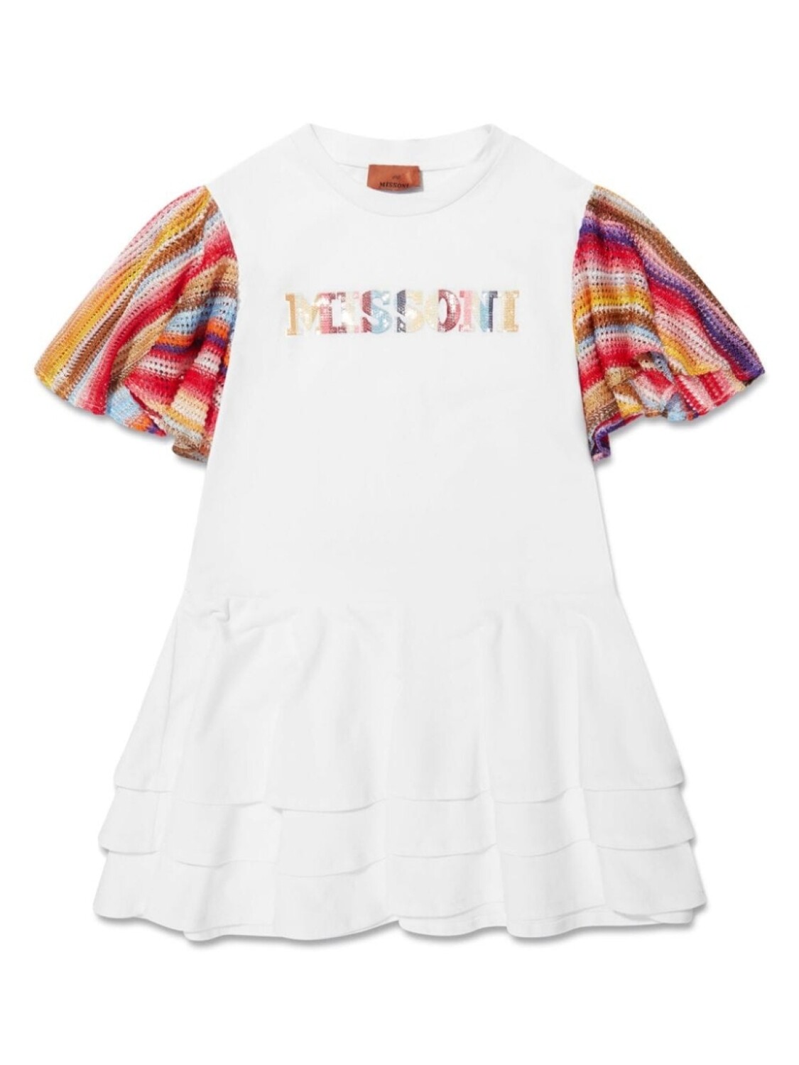 

Missoni Kids ярусное платье, белый