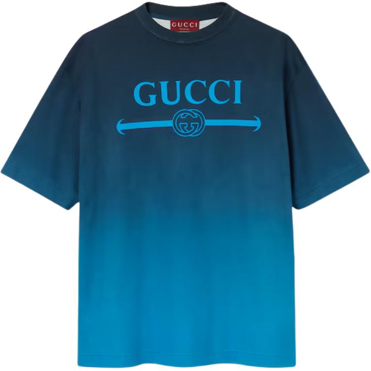 

Хлопковая футболка с принтом GUCCI, синий