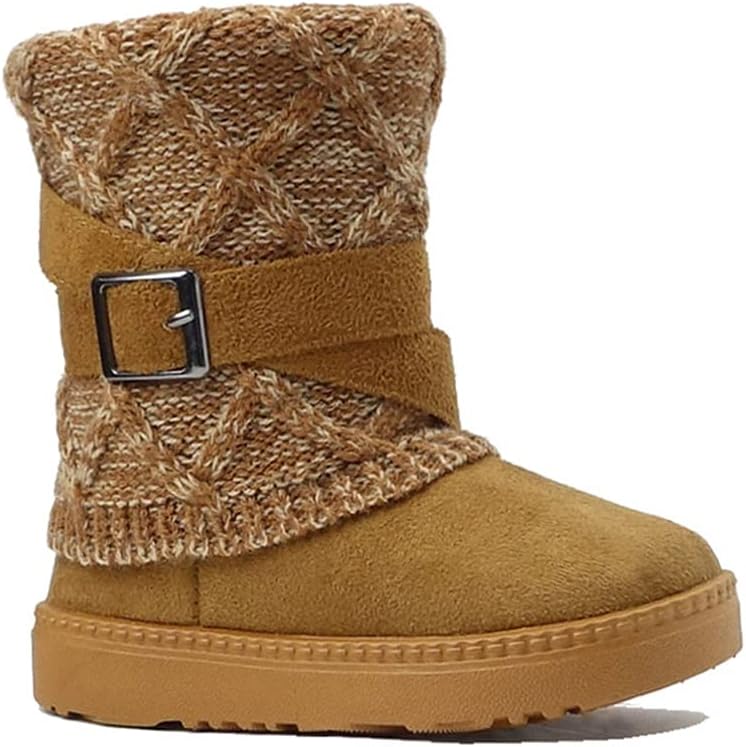 

Детские ботинки REDVOLUTION для девочек, малышей, с милыми 2 пуговицами || Замшевые вязаные туфли с искусственным мехом и стразами