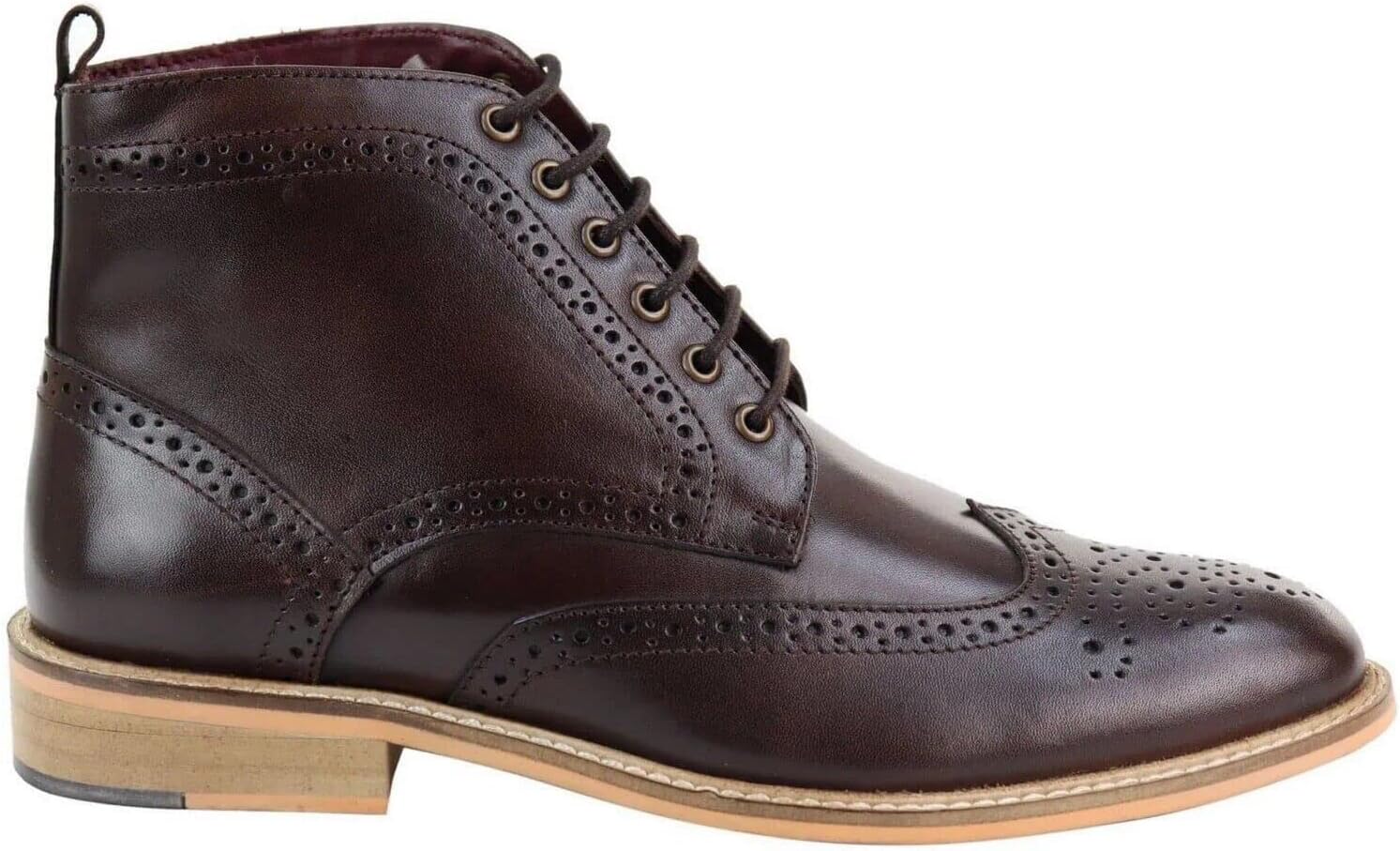 

Мужские коричневые кожаные классические ретро оксфорды на шнуровке, винтажные броги до щиколотки Cavani