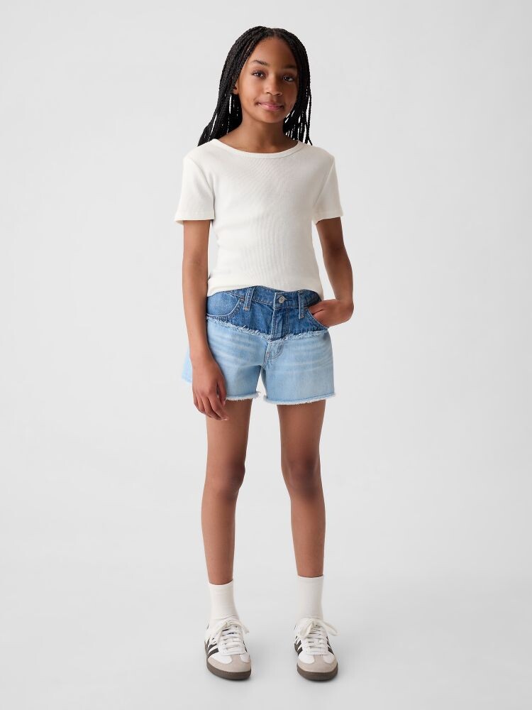 

Детская хлопковая футболка Gap, белый