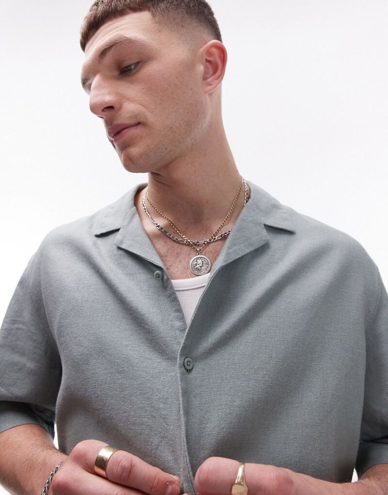 

Рубашка свободного кроя с короткими рукавами Topman