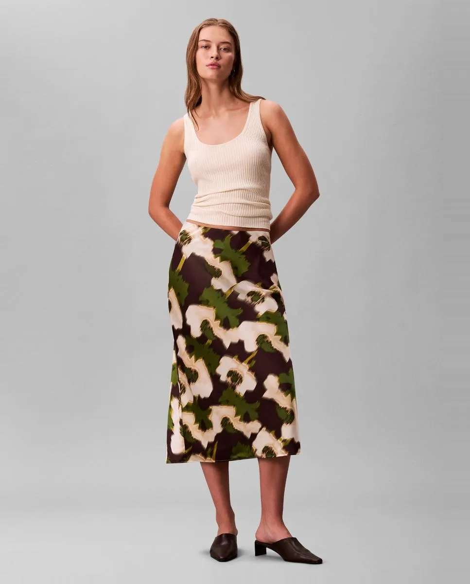 

Женская атласная юбка Calvin Klein, черный