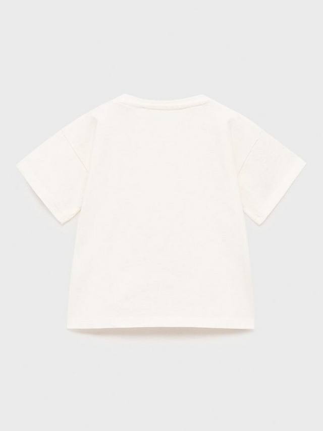 Детская футболка с галстуком Fresh Snoopy из хлопка Mango, Natural White — фото 2