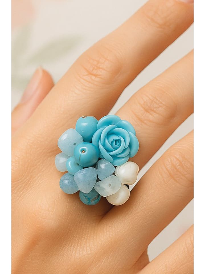 

Collezione alessandro Кольцо «Розалия» синего цвета