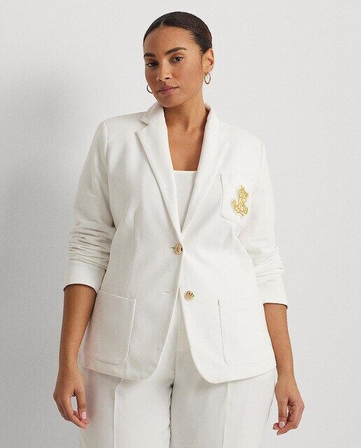 

Женский жаккардовый пиджак с нашивкой Lauren Ralph Lauren Woman, белый