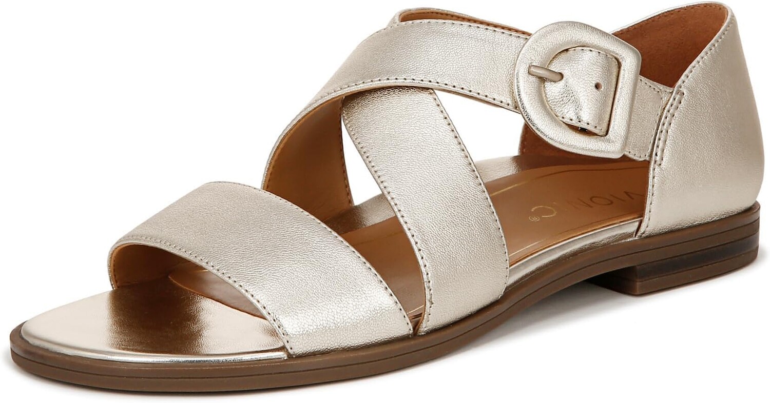 

Сандалии VIONIC Pacifica Ankle Straps, цвет Gold Metallic Leather