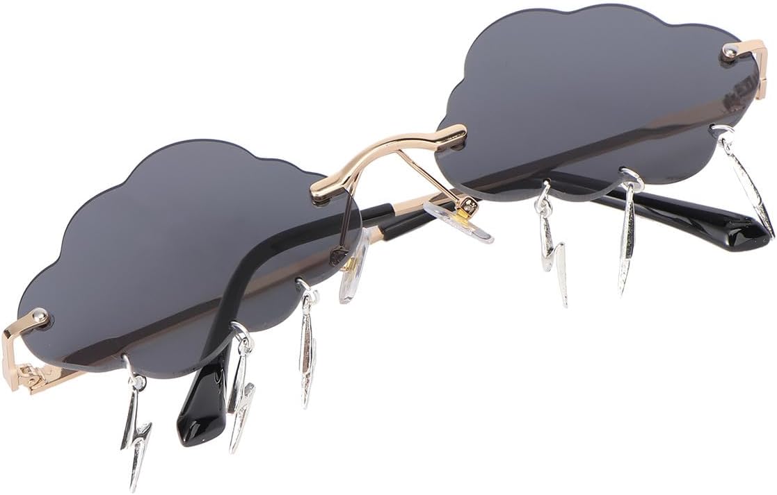 

Солнцезащитные очки Unomor без оправы в форме облака для женщин, модель Electric Wave Shades, стильные очки для вечеринок в уличном стиле с защитой от УФ-излучения, аксессуар для фотобудки