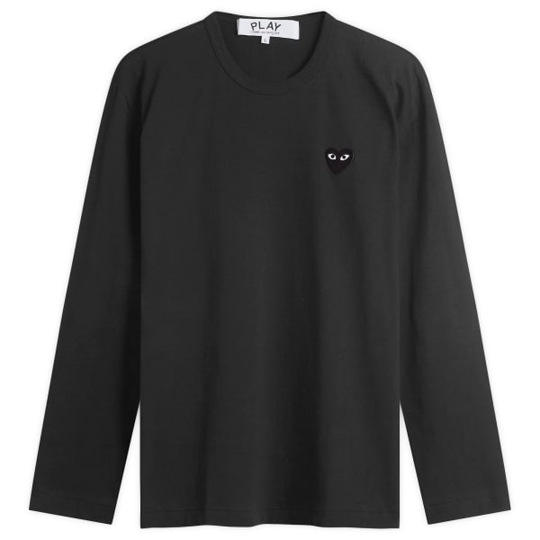 

Comme Des Garçons Play Черная футболка с длинными рукавами и сердечками