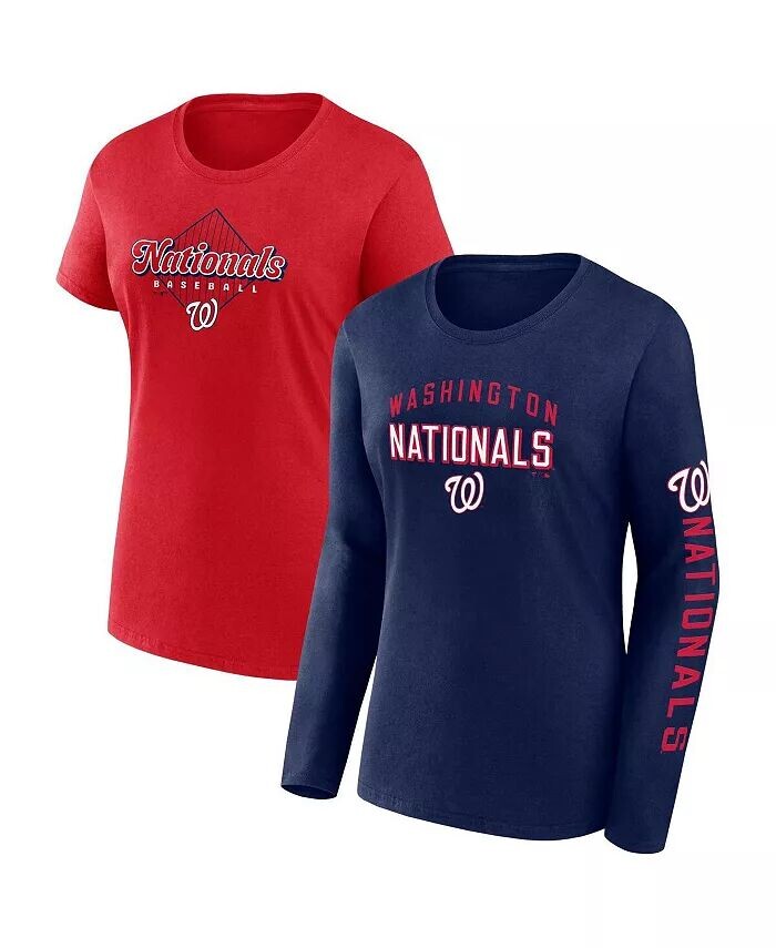 

Комбинированный набор женских футболок темно-синего и красного цвета Washington Nationals Fanatics, синий