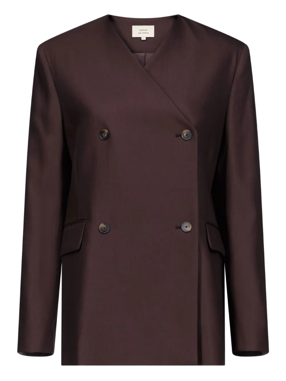 

Двубортный блейзер с V-образным вырезом LouLou de Saison, коричневый
